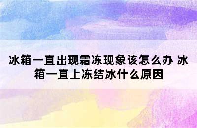 冰箱一直出现霜冻现象该怎么办 冰箱一直上冻结冰什么原因